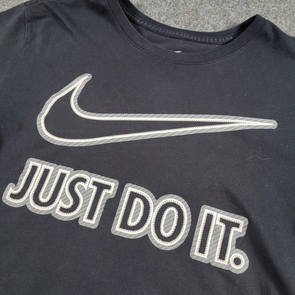 Nike Other - Nike Shirt Men Medium Athletic Cut Black Long Sleeve Just Do It Swoosh Spell Out